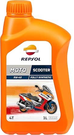 REPSOL Olio Lubrificante MOTO 4 TEMPI MOTO RACING 4T 5W-40 LT 1 EX RP MOTO RACING 4T? il lubrificante sintetico ideale per motori 4 tempi ad altissime prestazioni. La sua formula garantisce la massima protezione di tutti i componenti del motore, ponendo particolare attenzione alla frizione e al cambio. La sua efficacia si riflette nel minor attrito dei componenti del motore, mantenendo sempre la massima potenza. I risultati sono stati testati in competizioni di altissimo livello nazionale ed internazionale con moto preparate e di serie in condizioni estreme. ? valido sia su strada che in pista.