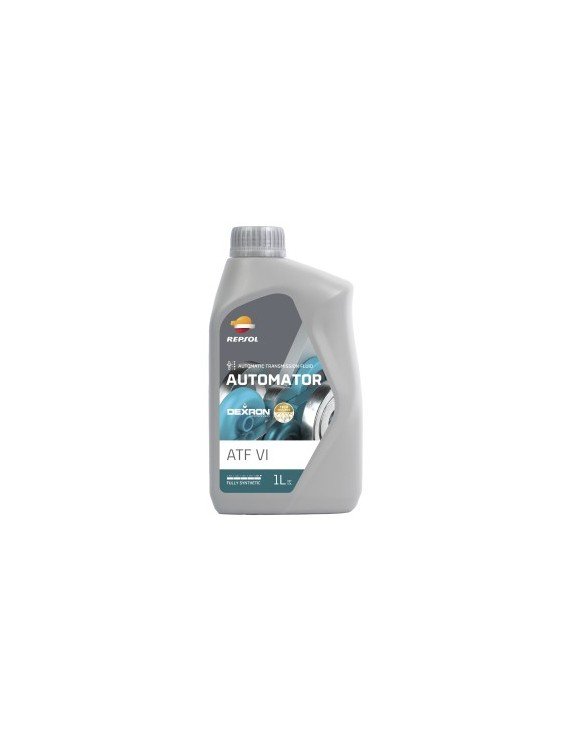REPSOL Olio Lubrificante CAMBIO & TRASMISSIONI AUTOMAR ATF AUTOMATOR ATF VI LT. 1Automator ATF VI ? un lubrificante sintetico a bassa viscosit? approvato da
General Motors per un utilizzo in tutte le sue trasmissioni automatiche. ? conforme alle specifiche DEXRON III, DEXRON II e TASA. ? raccomandato per le autovetture e alcuni veicoli pesanti.